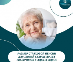 Размер страховой пенсии для людей старше 80 лет увеличился в Адыгее вдвое