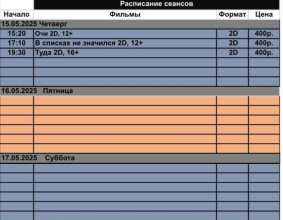Расписание сеансов и репертуар кинотеатра ЭН-СИ 