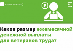 Какой размер ежемесячной денежной выплаты для ветеранов труда?